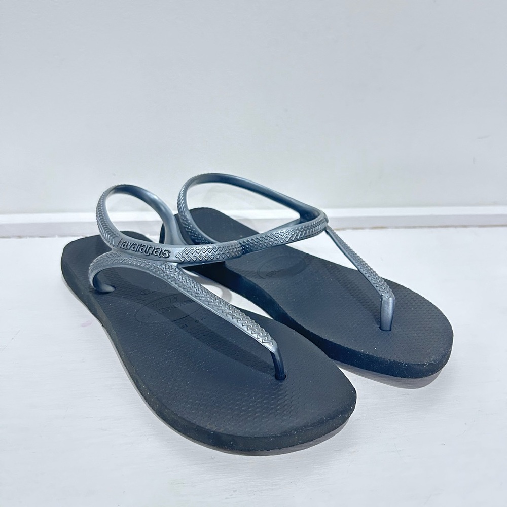 Havaianas Women’s Black Silver Flash Urban Sandals Size US 6